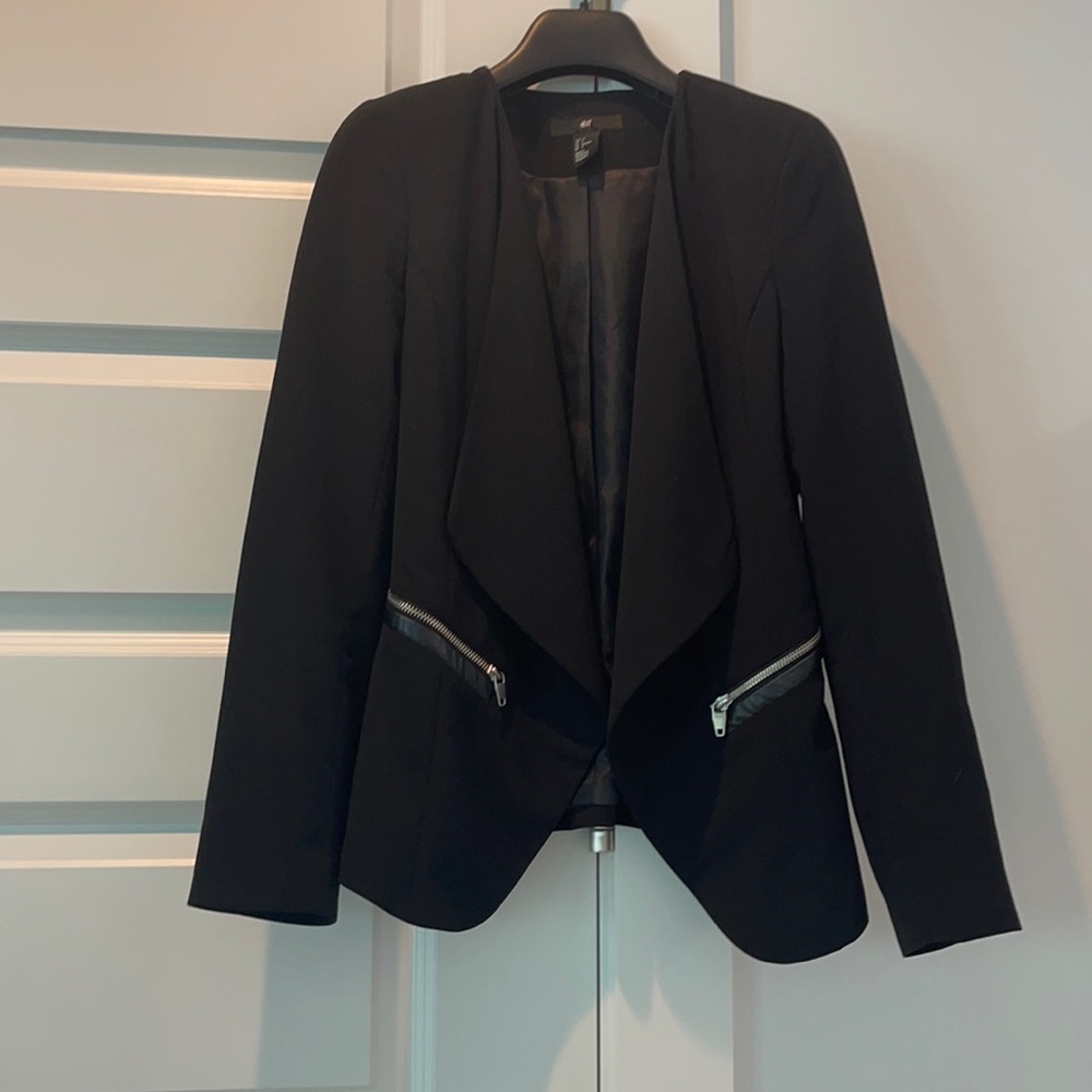 H&M Black Zip Pocket Blazer